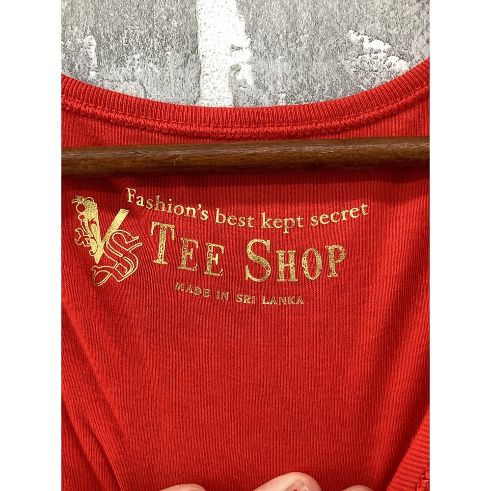 Victoria's Secret VS Tee Shop Red Cotton V-Neck Babydoll Tank Top Womens XL - Picture 3 of 5